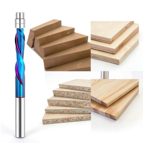 Flush Cut Trim Router Bits 1/4" Shank Nano Blue Coated by Jiiolioa-3