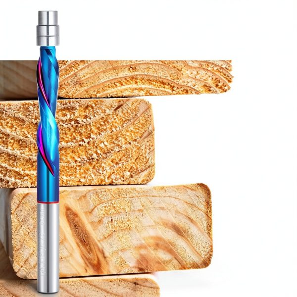 Flush Cut Trim Router Bits 1/4" Shank Nano Blue Coated by Jiiolioa-2