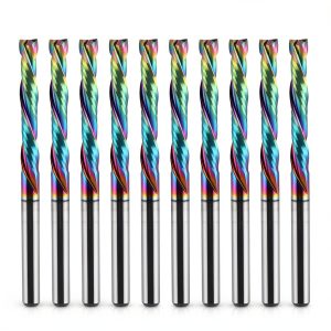 HOZLY 1/8" Shank Compression CNC Router Bits Spiral End Mill 10PCS DLC-0