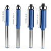 Flush Trim Router Bit Set 4PCS 1/4" Shank Top Bearing - Wolfride-1