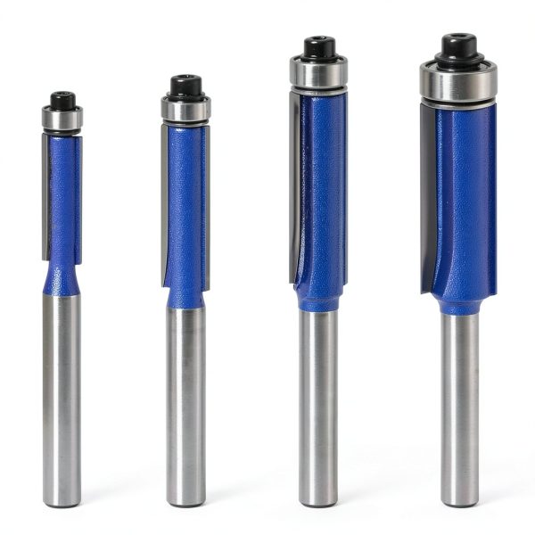 Flush Trim Router Bit Set 4PCS 1/4" Shank Top Bearing - Wolfride-0
