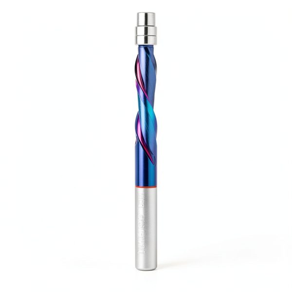 Flush Cut Trim Router Bits 1/4" Shank Nano Blue Coated by Jiiolioa-1