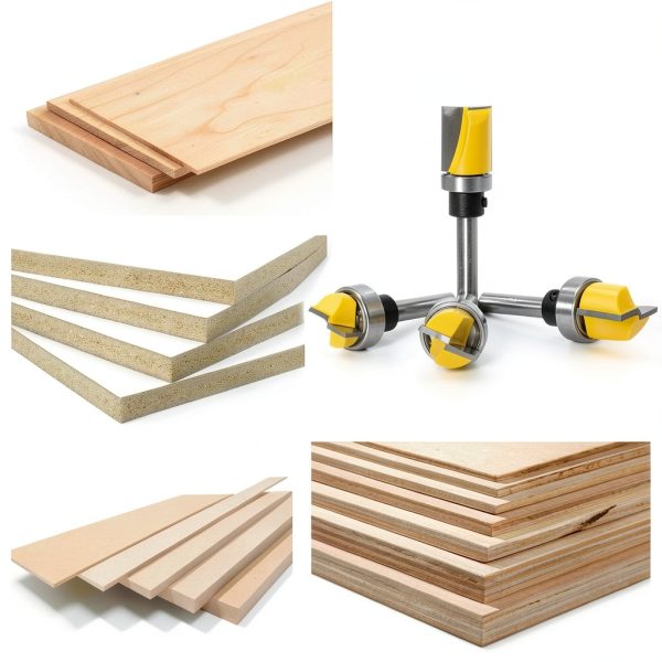 Yakamoz 4Pcs 1/4 Inch Shank Hinge Mortising Flush Trim Template Router Bit Set with Ball Bearing Carbide Tipped Router Bits Wood Milling Cutter Tool-5