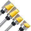 Yakamoz 4Pcs 1/4 Inch Shank Hinge Mortising Flush Trim Template Router Bit Set with Ball Bearing Carbide Tipped Router Bits Wood Milling Cutter Tool-4