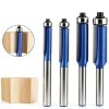 Flush Trim Router Bit Set 4PCS 1/4" Shank Top Bearing - Wolfride-2