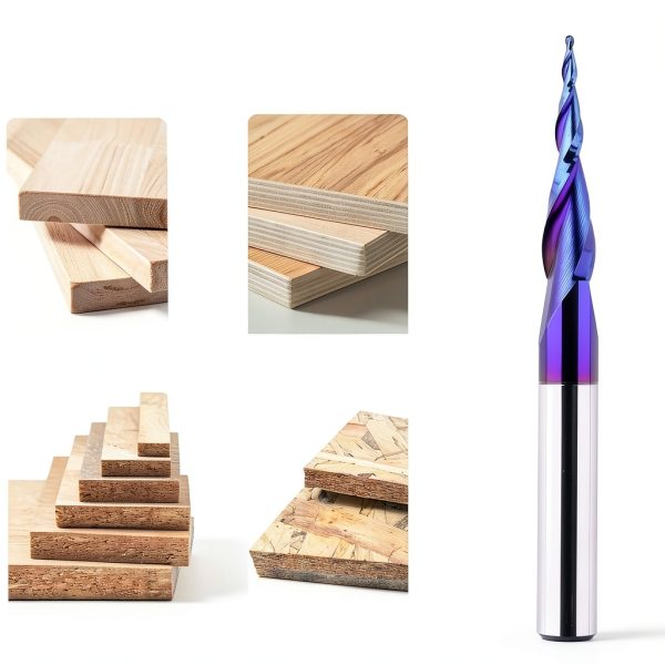 CNC Router Bits 1/4" Shank 1/32" Tip Diameter 2D&3D Carving 6.2 Deg Tapered Angle Ball Nose Solid Carbide Spiral End Mill for Wood Carving Engraving-3